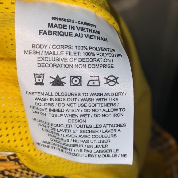 Nike Unisex Yellow Woven Plaid Track Pants Size XL Drawstring Waist Athleisure - Picture 8 of 8